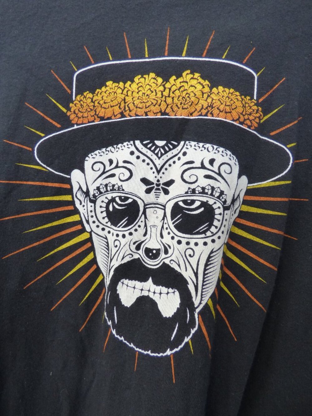 Breaking Bad Heisenberg Day of the Dead Sugar Skull Graphic T Shirt Men's Large